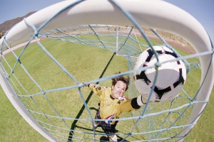 Soccer Goalie Catching Ball